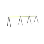 A-type Steel Swing Frame - 3 Bay (Lime & Midnight)