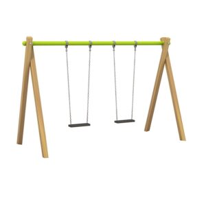 A-type Pinewood & Steel Swing - 1 Bay (Lime)