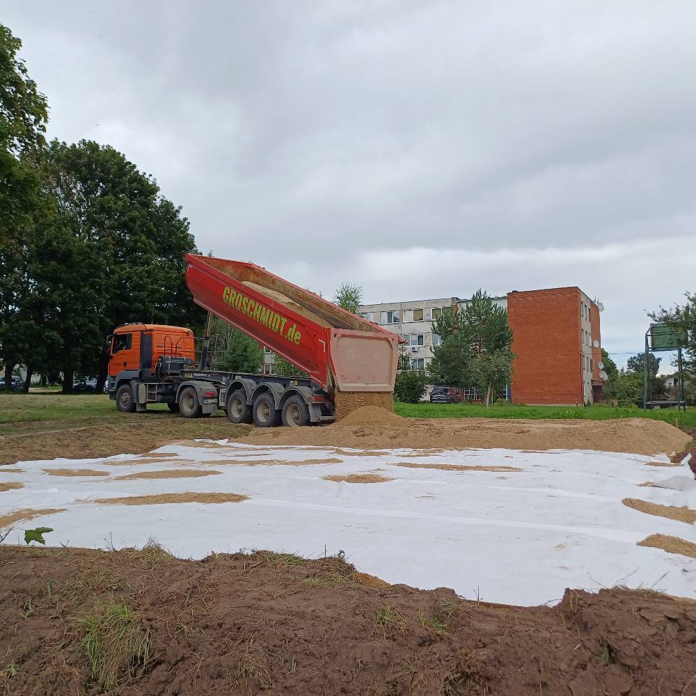 tinklinio aiksteles irengimas